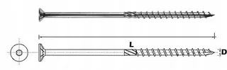 Skrutka do dreva M6 × 80 mm s kužeľovou hlavou pre TORX T30 – 200ks