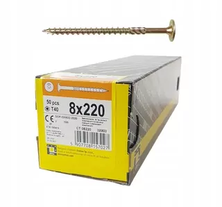 Tesárske skrutky 8 × 220 TORX s kotúčovou hlavou 50ks