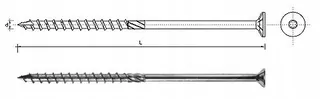 Skrutka do dreva s kužeľovou hlavou na TORX 8 × 280 mm T40