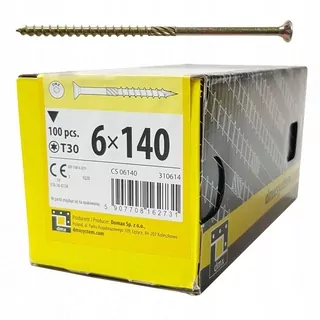 Tesárske skrutky DMX kužeľová hlava TX 6,0 × 140 (100 ks)