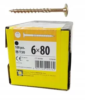 Tesárske skrutky 6 × 80 TORX s kotúčovou hlavou 100ks