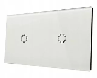 Dotykový vypínač sklenený panel biely 1+1