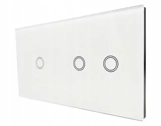 Dotykový spínač sklenený panel biely 1+2