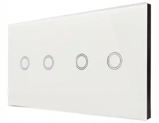 Dotykový vypínač sklenený panel biely 2+2