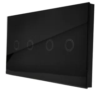 Dotykový vypínač sklenený panel čierny 2+2