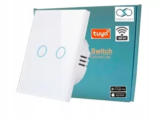 Wifi dotykový svetlo spínač / vypínač, jednotné sklo v bielej farbe