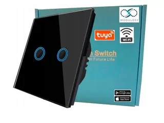 Wifi dotykový svetlo spínač / vypínač, dvojnásobné sklo v čiernom