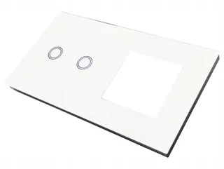 Spínač svetla zásuvka panel biela 2 + 1