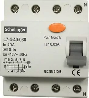 Rozdielový istič 4P 40 A 30mA SCHELINGER