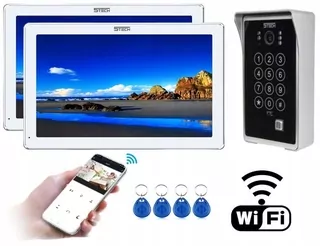 Video interkom IP 5tech Dva monitory VERUS Čítačka šifrovania obrazovky 10"