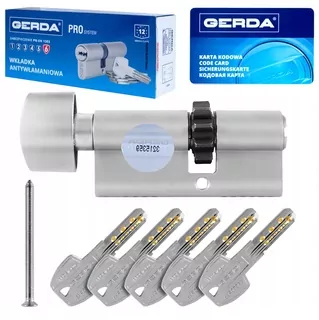 Vložka ozubenia s gombíkom ZG30/30 poniklovaná matná PRO system ATEST C KL 6.2 GERDA 5-kľúčová