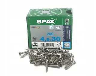 Skrutky, šróby - Spax nerezovej ocele 4.5x30 A2 200 ks