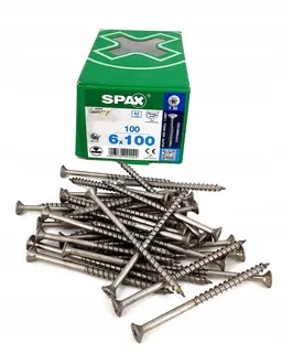 Skrutky, šróby - A2 6x100 Nerezová skrutka Spax 100 položiek
