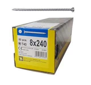 Skrutky, šróby - Plný závit CPS 8x240 CPT hlavy skrutky kužeľ