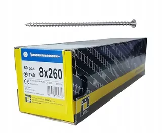 Skrutky, šróby - Plný závit CPS 8x260 CPT hlavy skrutky kužeľ
