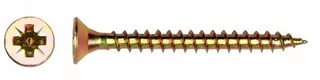 Skrutka do dreva 4.5 × 60MM pozinkovaná žltá plná závit