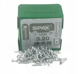 Spax skrutky 3 × 20 1000ks hlava šošovky (TX plný závit) T10