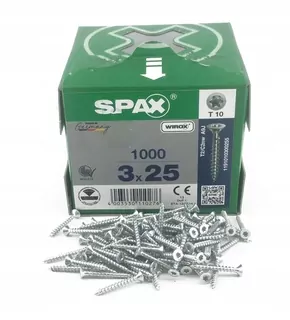 Skrutky Spax 3 × 25 1000ks WIROX (TX plný závit) T10