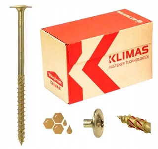 Originálne stavebné skrutky s podložkou a TORX zásuvkou 40 Poľský výrobca - KLIMAS Skrutkovač