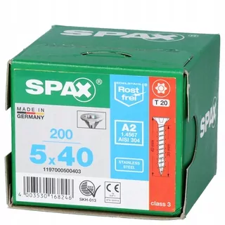 Skrutky, šróby - A2 Spax 5x40 TX 200 nerezové skrutky