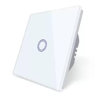 Dotykový sklenený svetlo spínač jeden biela led wifi
