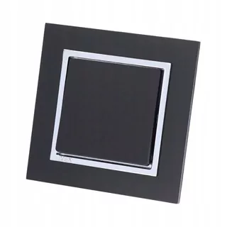 Spínač / vypínač/ spínač na zvonček MAGIC Čierna matná +Chrom