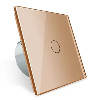 Jednoduchý dotykový krížový spínač so skleneným panelom LIVOLO vo farbe Zlatá – Gold VL-C701S-63