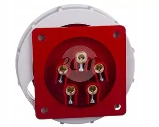 Zástrčka do panelu 32 A 5P 400 V červená IP67 6252-6