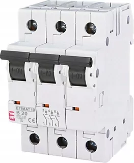 Nadprúdový istič 3P B 20 A 10kA AC ETIMAT10 ETI-Polam 002125717