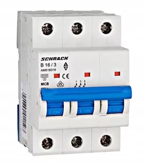 Inštalačný spínač AMPARO 6kA, B 16 A, 3P od spoločnosti Schrack Technik.