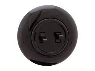 Dvojstupňový spínač 'Retro' s rámom, 10 A-250 V~, čierny