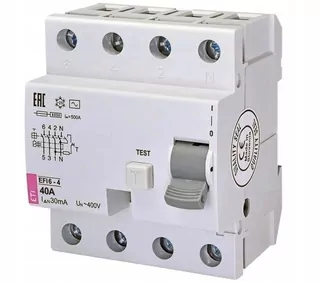 Prúdový istič 4P 40 A 30mA AC ETI-Polam 002061652