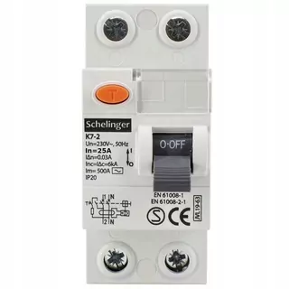 RCD 1FAZ 2P 25 A 30mA AC rozvádzač