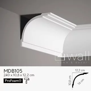 Vysoká dekoračná lišta biela MDB105 MARDOM