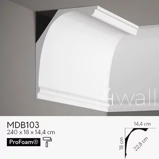 Vysoká stropná lišta biela MDB103 14cm
