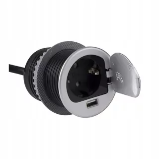 1 zásuvka 230 V AC s krytom a 1 nabíjačka USB 5 V DC, 2,4 A.