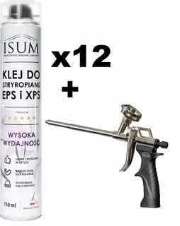 Lepidlo -  Sada 12x lepiacej peny pre Styrofoam XPS Isum