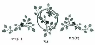 Sada R232 Rosette s ružou plota