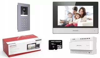 Jednoduchý dvojkanálový IP 7'' video interkom Hikvision DS-KIS702P-KD-KP