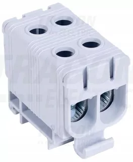 Kompaktné konektory na lištu, ŠEDÝ 50mm² 4 OTvory 1P