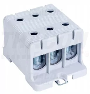 Kompaktné konektory na lištu, ŠEDÝ 50mm² 6 DIEROK 1P