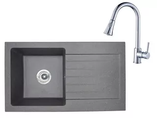 Kuchynský drez - GRANITE DOPLES 6 FARBY, 1-KOM + BATTERY + SIPHON