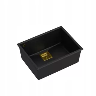 Kuchynský drez - GRANITE DOZPUJE BLACKU 55X42 cm Zlaté