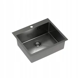 Drez oceľový/ grafitový RUSSEL 110 SteelQ + sifón s odtokom 3,5"