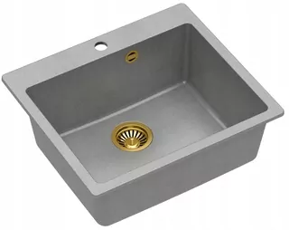 Drez MORGAN 110 GraniteQ + sifón s odtokovou rúrkou 3,5" SteelQ PVD