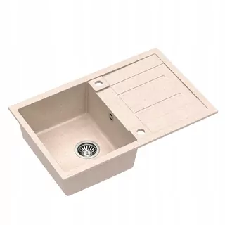 Drez MORGAN 111 GraniteQ + sifón s odtokovou rúrkou 3,5" SteelQ Oceľ