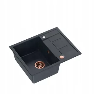 Drez MORGAN 116 GraniteQ + sifón s odtokom 3,5" SteelQ PVD