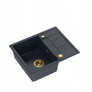Drez MORGAN 116 GraniteQ + sifón s odtokom 3,5" SteelQ PVD
