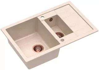 Drez MORGAN 156 GraniteQ + sifón s odtokovou rúrkou 3,5" SteelQ Oceľ