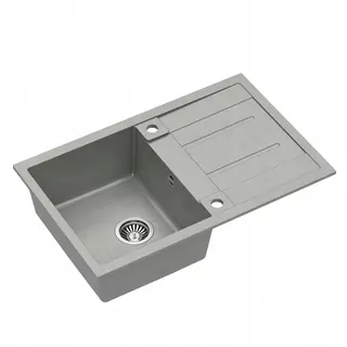 Drez MORGAN 111 GraniteQ + sifón s odtokovou rúrkou 3,5" SteelQ Oceľ